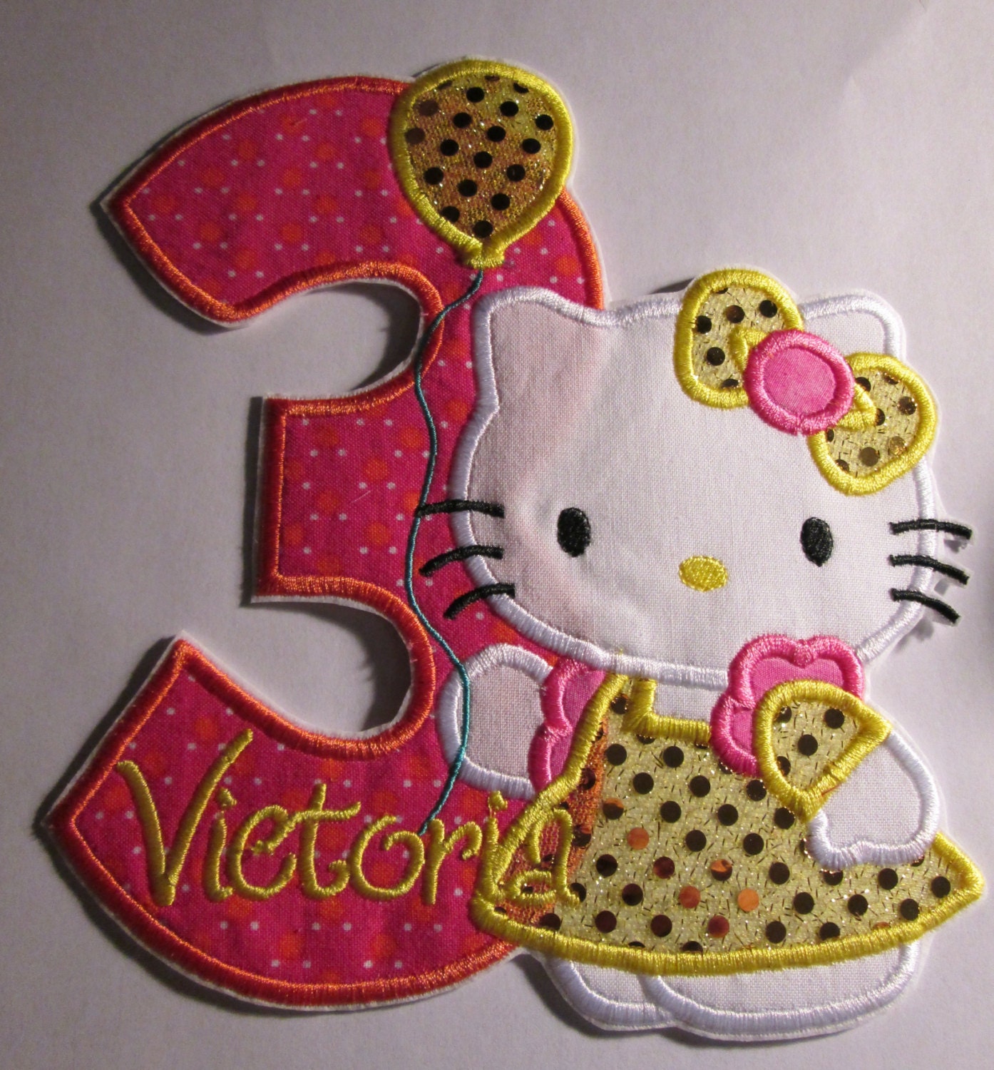 Iron On Applique - Birthday Kitty