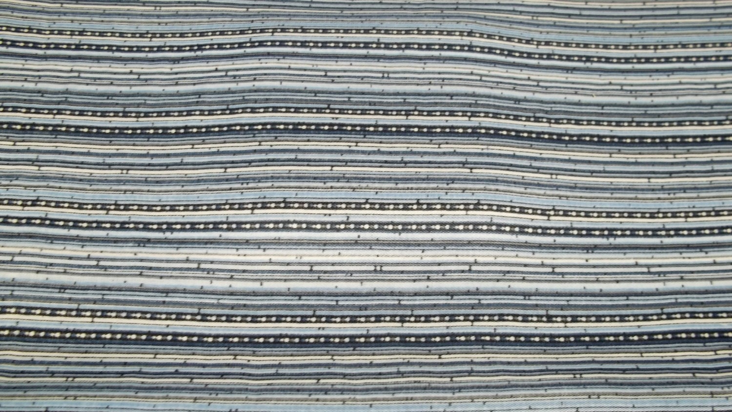Vintage striped blue spandex mix poly cotton fabric Q1000 sewing crafting project costume making