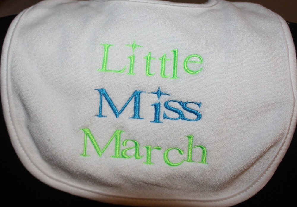 Embroidered Bib for Baby-Miss March