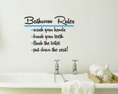 Bathroom Rules wall decal
