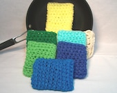 Pot Scrubbers, pan scrubbies, scour pads, car cleaning aid, scratch resistant, durable scrubber, variety of colors. Pick your 6pk.