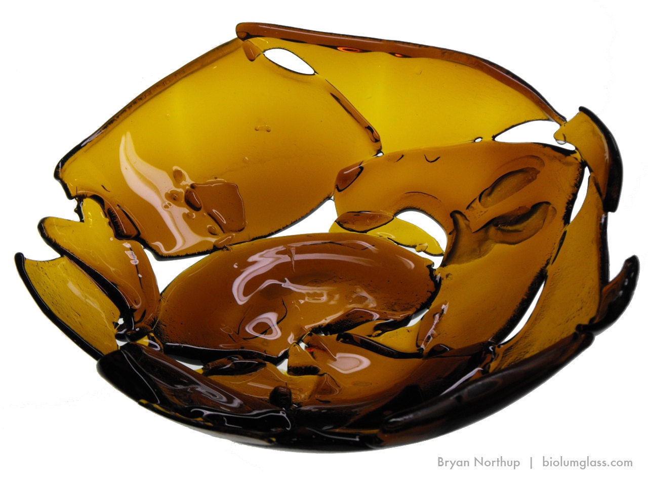 Broken Bottle Bowl - Orange Amber