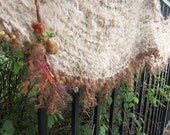 rustic handknit alpaca wrap shawl scarf from the enchanted forest - wild wanderer fantasy