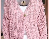 Larger Sizes Adult  Spring Cardigan Knitting Pattern  for Adults   L XLarge XXLarge