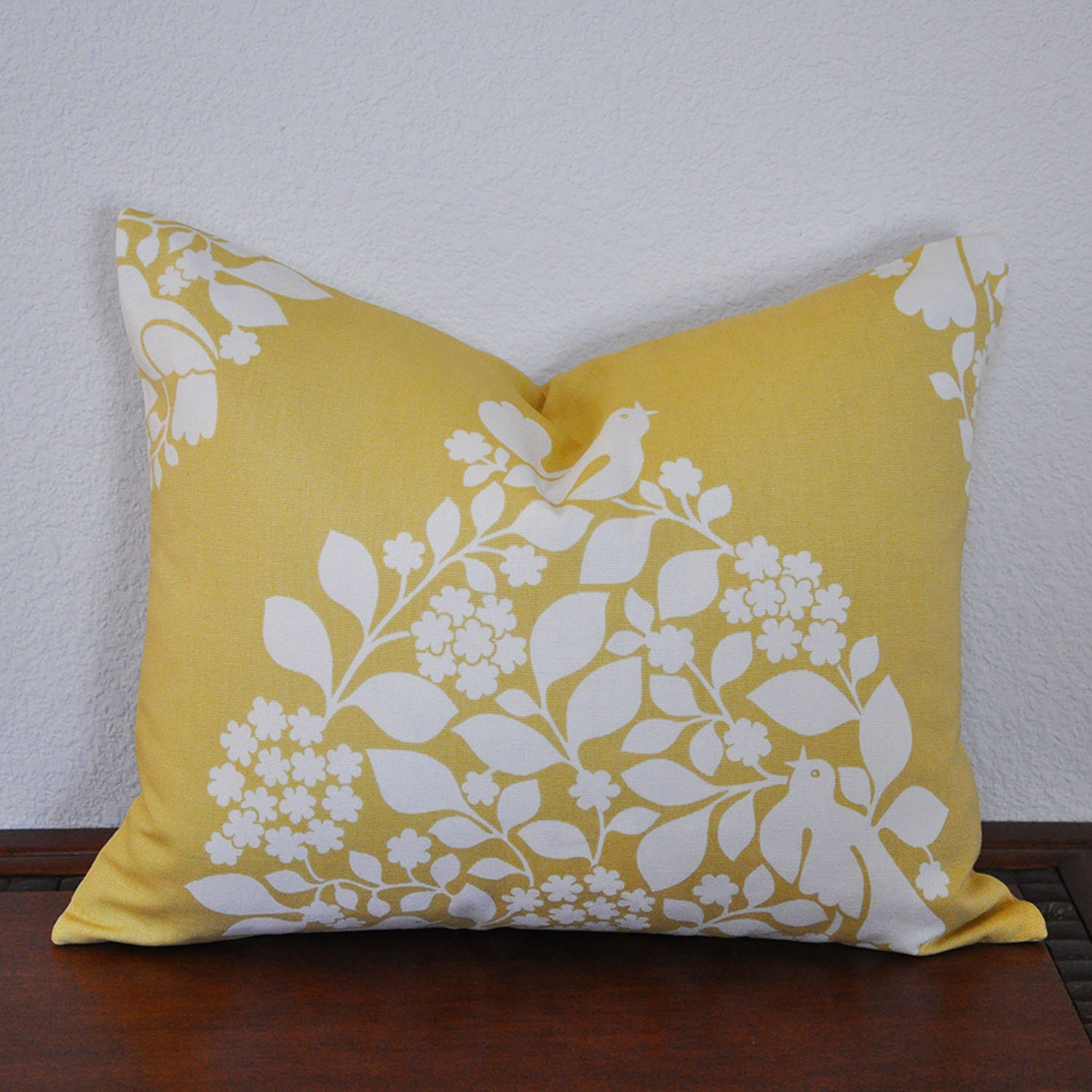 Yellow and White 16x20 inch Decorative Pillow Cover Tree of Life Invisible Zipper Lumbar Pillow