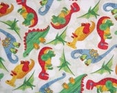 One Yard Tossed Dinos on a White background