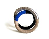 Infinity leather bracelet in blue, black and silver
