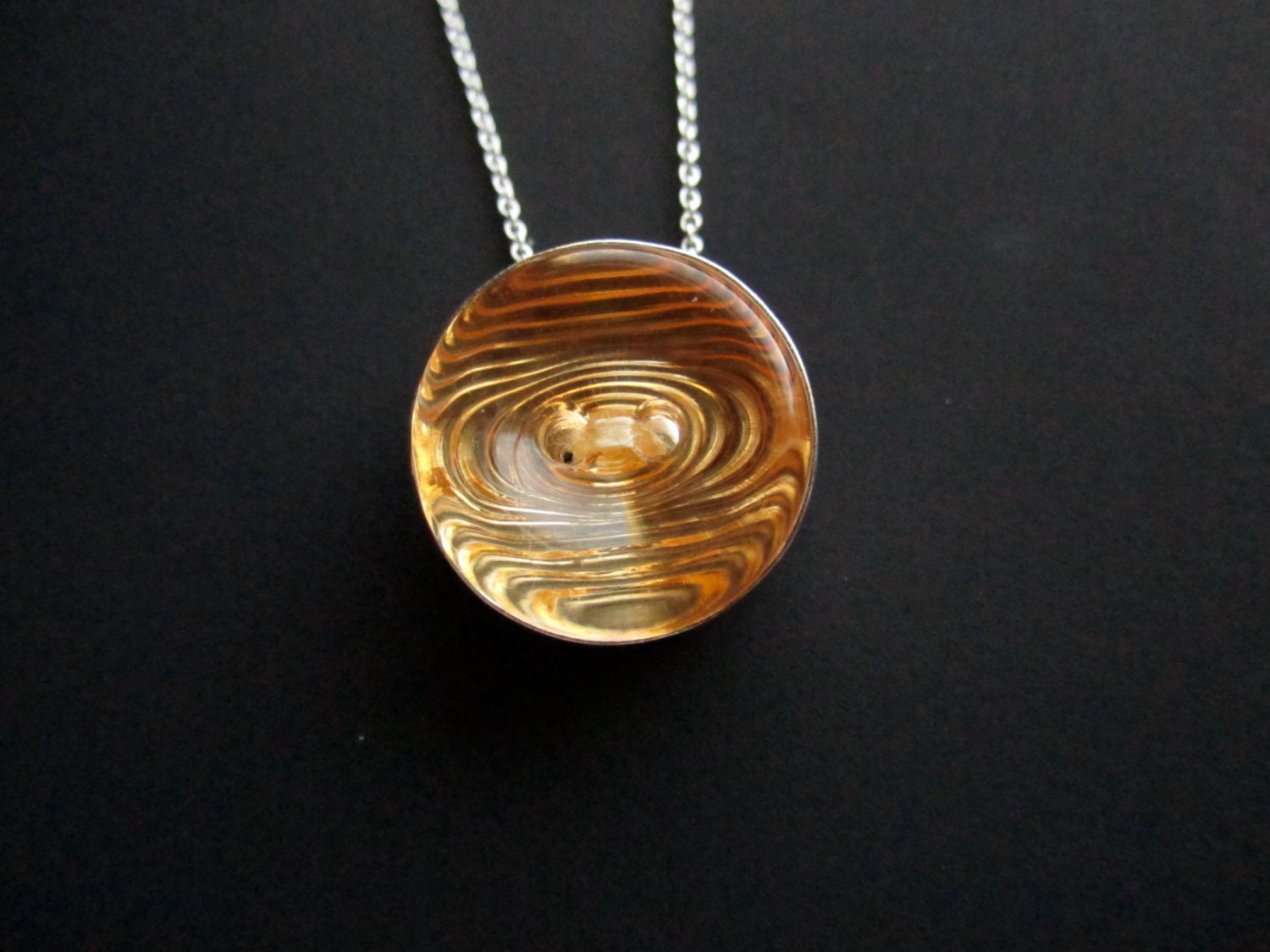 Button Pendant -sterling silver necklace