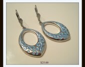Moroccan style silver with blue enamel accent Earrings