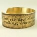 Sherlock Holmes  - The Impossible and Improbable - Literary Quote SLIM Brass Cuff - London Map Jewelry