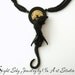 Black Dragon Necklace with Medieval Medallion - Fantasy Dragon Jewelry