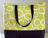 Chartreuse Gs XL Extra Large BIG Tote Bag  / Beach Bag - Ready to Ship