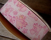 adorable 1970s trim pink lambs print - charity for animals