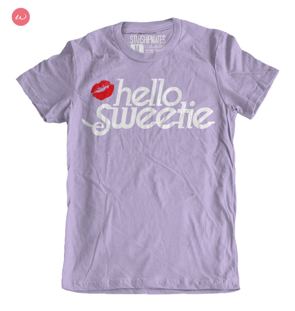 Hello Sweetie - Ladies Fitted T-shirt Lavender