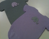 Pack of 30 Gray and Purple Baby shower onesie napkins or banner decoration. Choose elephant, bow, or owl. Il_170x135