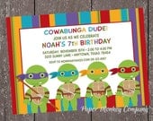 Fighting Turtles Birthday Invitations - 1.00 each with envelopes Il_170x135