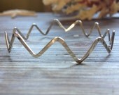 Sterling Silver Hammered Chevron Thin  Bangle Bracelet... Free Shipping...Badkittyhawaii