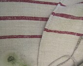 antique grain sack cushion tablerunner upholstery BORDEAUX RED holiday feeling 48.81long