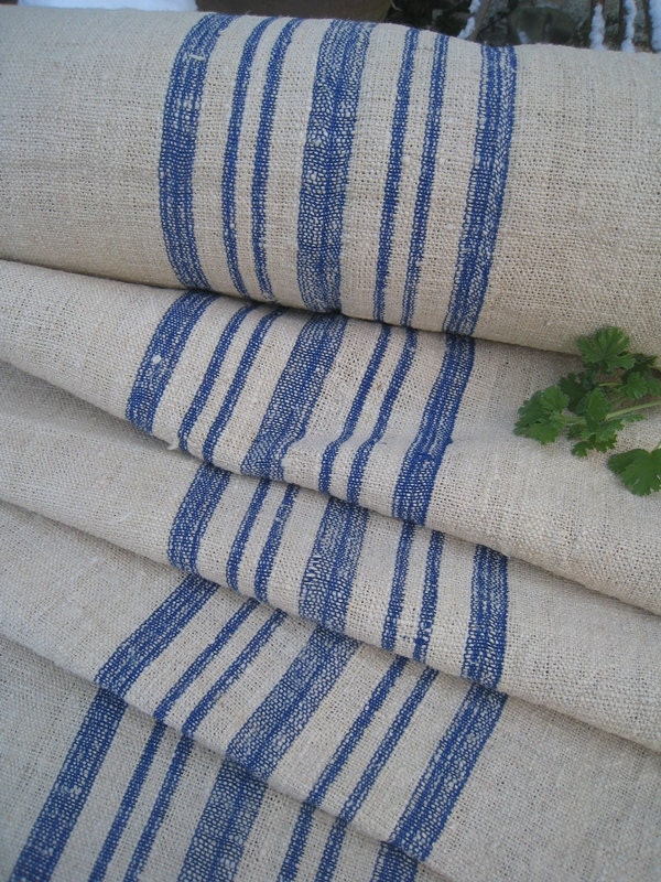 antique hemp linen SWEDISH BLUE cushion biological WEDDING decor rural runner wow 14.20