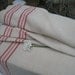 antique hemp linen RED and  ROSE upholstery fabric 10.05y wedding decor 25.8wide