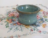 Vintage Small Pottery Bowl Aqua Turquoise Robins Egg Blue Beach Cottage Seaside Decor