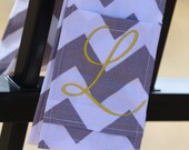 Camera Strap Cover- lens cap pocket and padding included- Monogrammed Grey Chevron