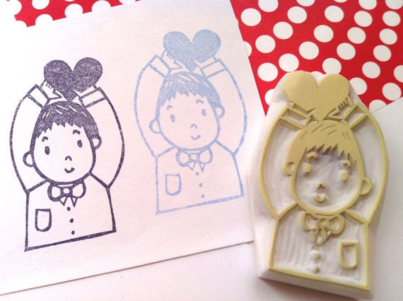 be mine rubber stamp. hand carved rubber stamp - hand carved stamp - boy rubber stamp - READY TO SHIP