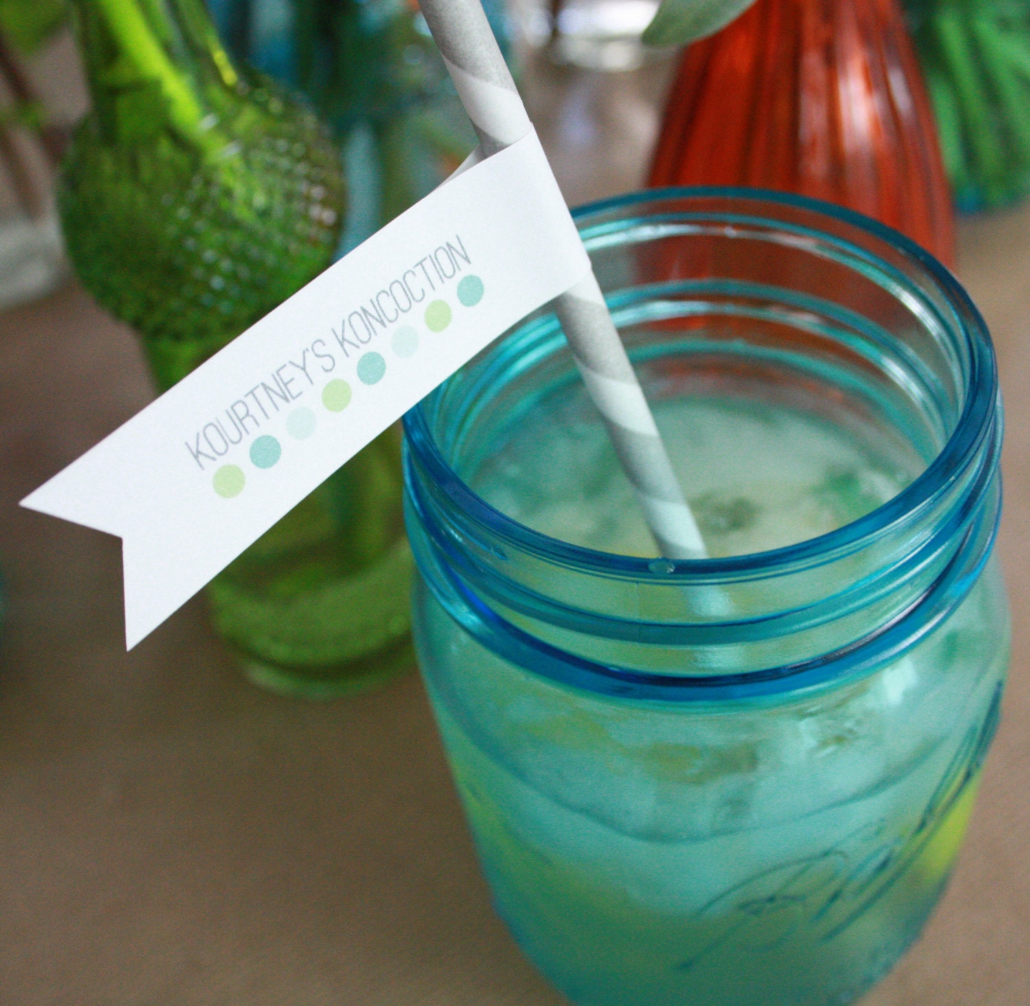 Printable Signature Drink Flags- Choose from 40 designs