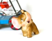 Is the Circus in Town - Vintage Ceramic Elephant, Novelty Elephant Rhinestone Eyes, Made in Japan