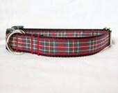 Scottish Stewart Tartan Dog Collar Medium (3/4" wide)