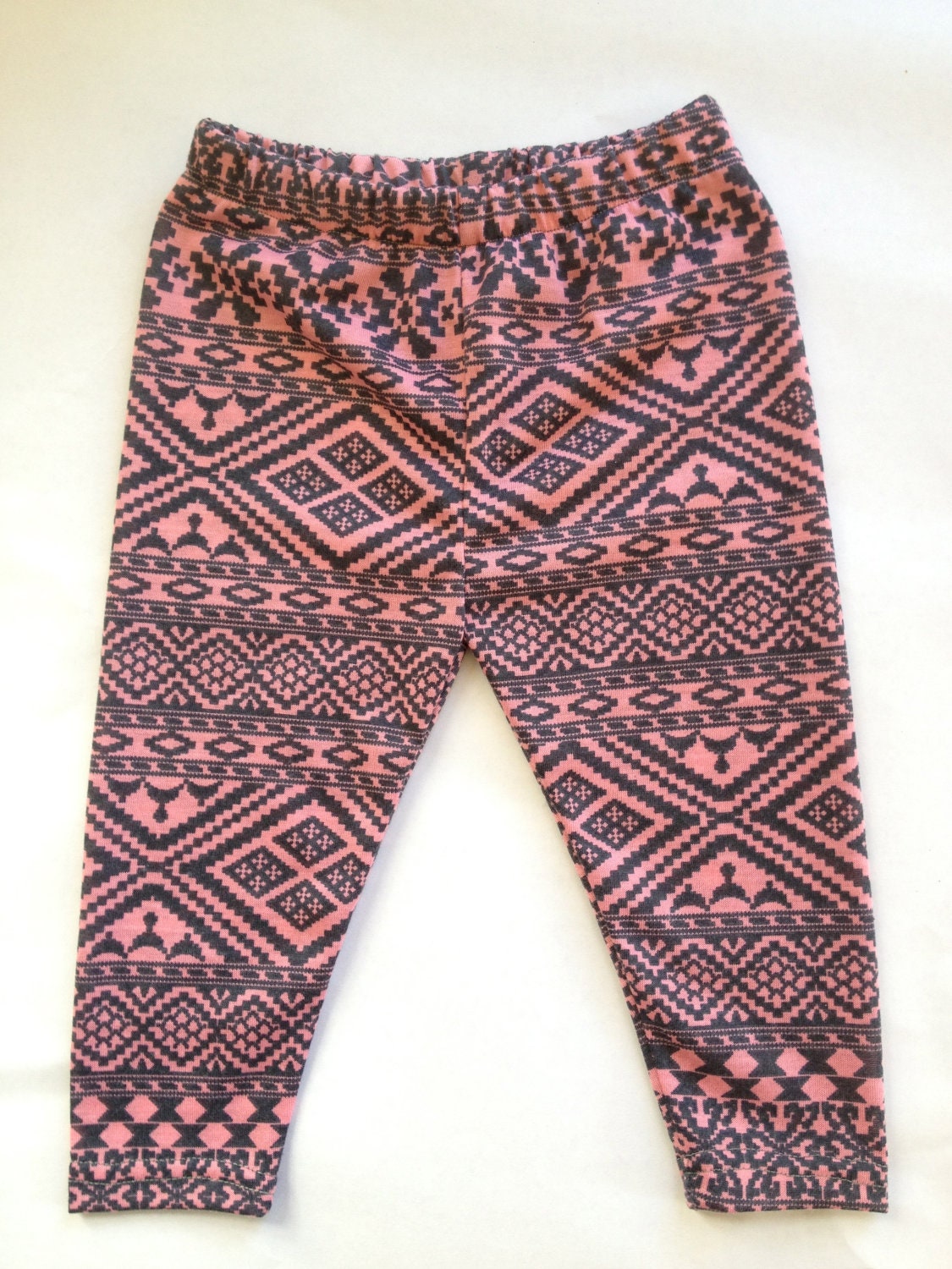 littlefour cotton knit aztec print baby leggings NB 3m 6m 12m 18m