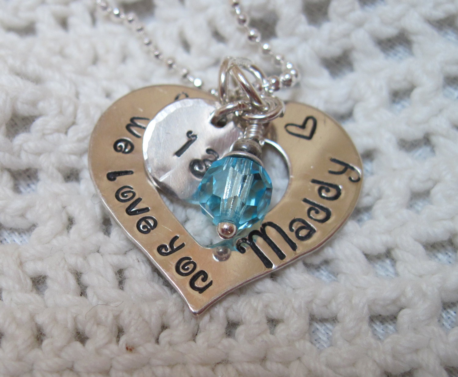 We Love You - Special Occasion, Graduation, Birthday - Sterling Silver  Hand Stamped