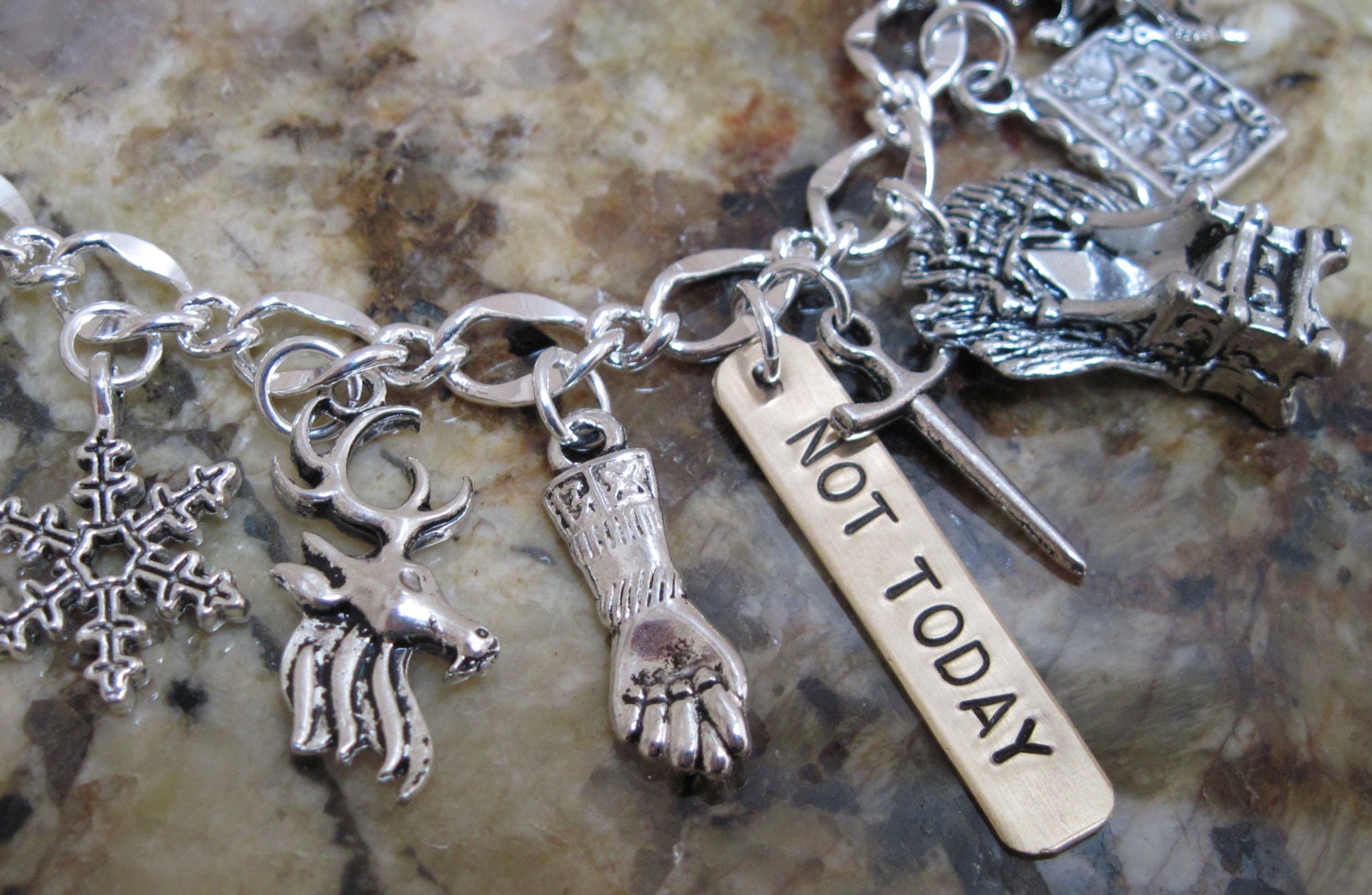 Game of Thrones - NOT TODAY,  A Song of Ice and Fire, Knight Kings Dragon, Iron Throne, Castle Stark