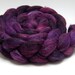 Handpainted Merino Silk Wool Roving - Not Drinking Merlot - 4 oz Purple Burgundy Black