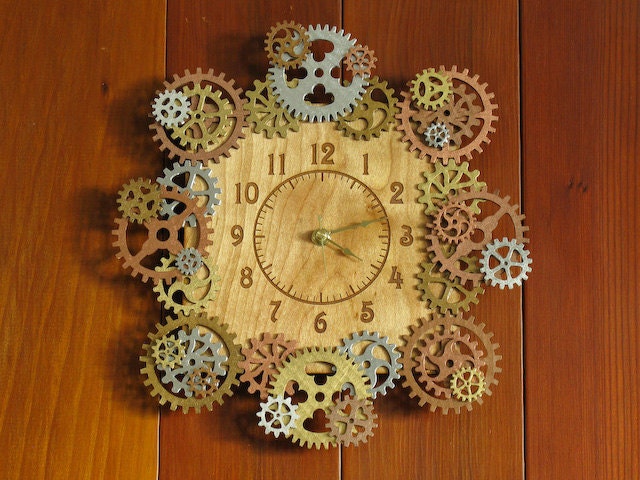 Steampunk Gears Clock 12-inch diameter