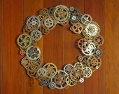 Steampunk Wreath of Gears, 22 inch diameter