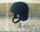 PDF CROCHET PATTERN: The Hockey Helmet, Photo Prop. Earflap Hat