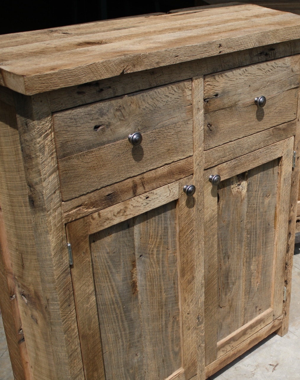 YOUR  Reclaimed Recycled and Rustic Barn Wood 44" Tall Cabinet, Pantry, Dresser or Storage
