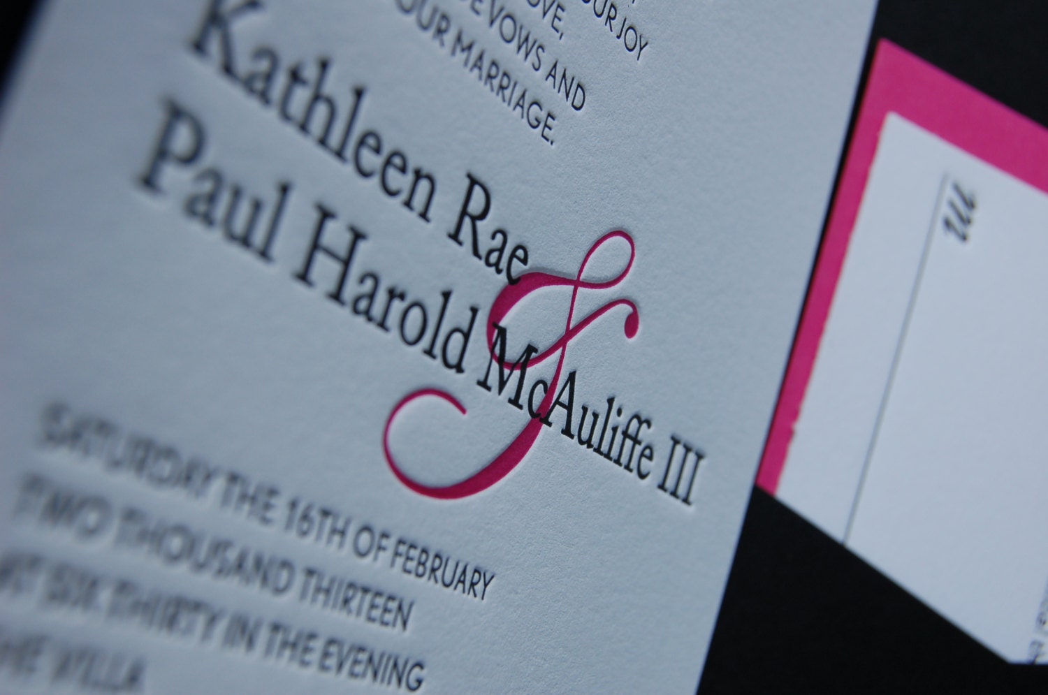 Letterpress Wedding Invitations  DEPOSIT