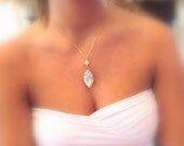 Gold necklace, bridal necklace, wedding jewelry, Swarovski crystal necklace, pearl drop necklace, statement necklace
