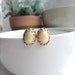 18K Gold Plated Ivory Creamy Lacy Gold Plated Crown Ear Post Earrings. Mother Gift. Bridesmaid Gifts. Bridesmaid Earrings. Ivory Wedding.