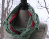 preppy pink and green infinity scarf