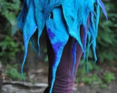 Felt Melted Water Sprite Mermaid of the Coral Reefs Pixie Pointed Layered Tu Tu Belt Skirt With Holes OOAK