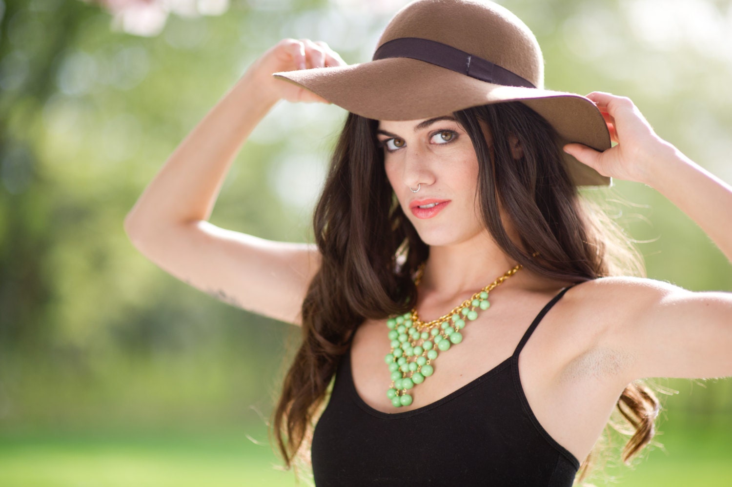 The Appletini Green Glass Boho Chic Necklace