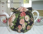 Tea Cozy for 6-8 Cup Teapot EBONY ELEGANCE Reversible, Insulated Tea Pot Tea Cozy Cosy Also Available in 1-2 Cup and 2-4 Cup Sizes