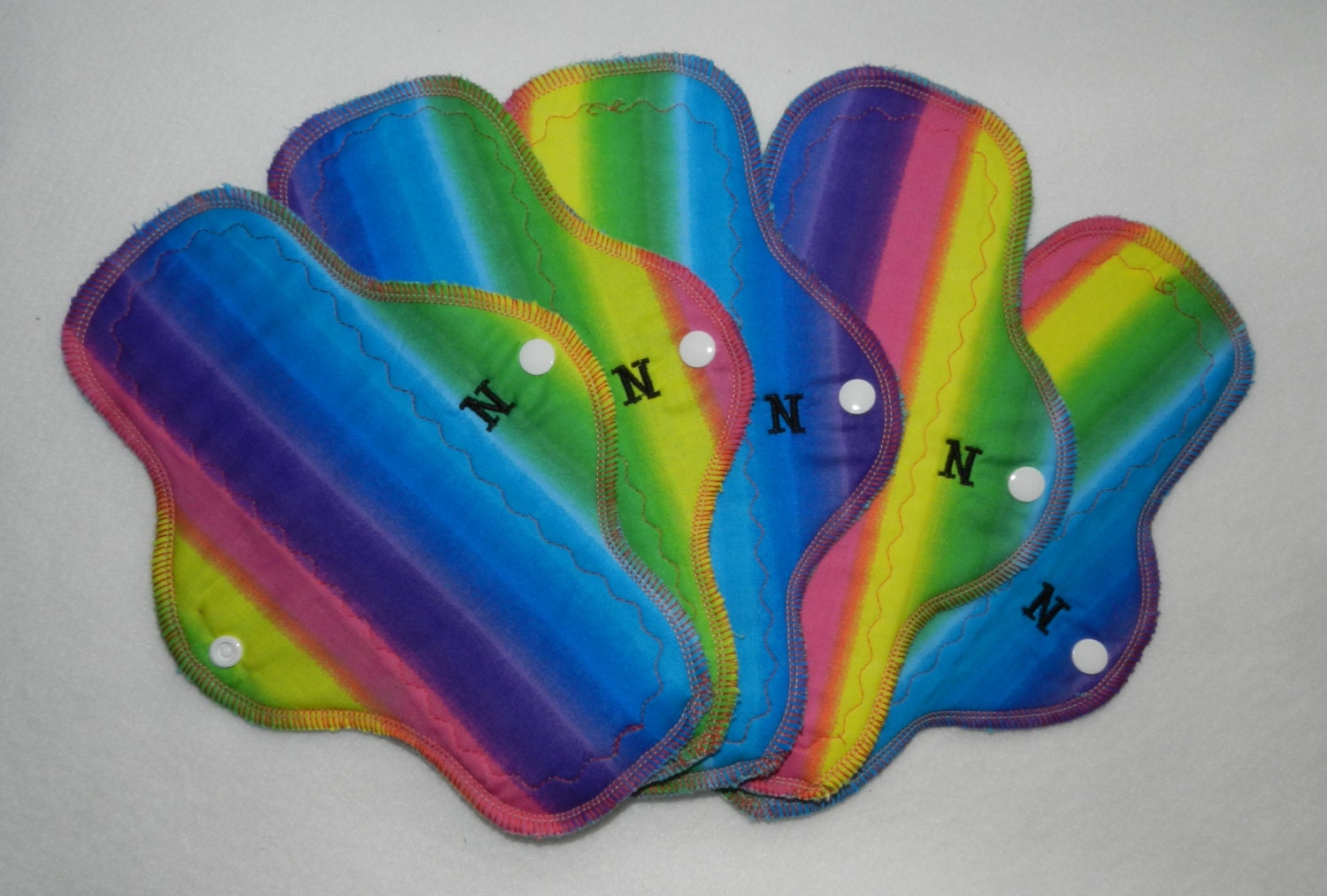 ONE 10 Inch Cotton Rainbow Normal Flow Reusable Cloth Pad by MotherMoonPads
