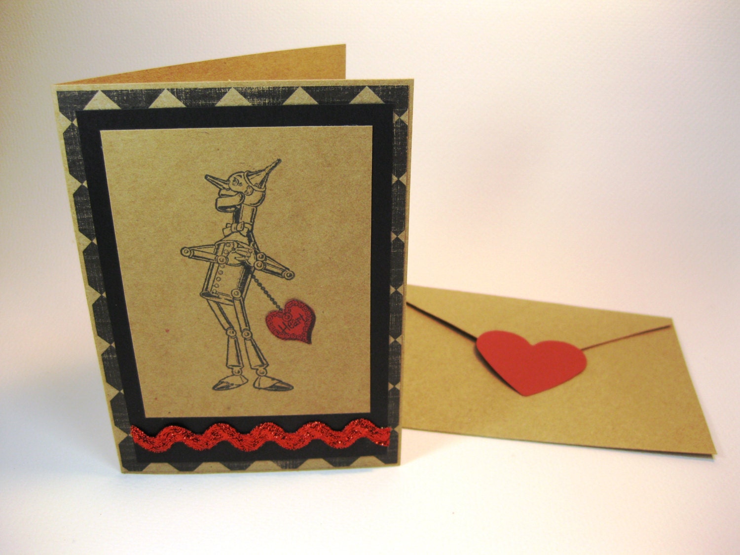 Greeting Card Vintage Wizard of Oz Tin Man and Envelope Seal QueenBeeInspirations