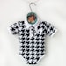 Baby Boy Collared Houndstooth Onesie
