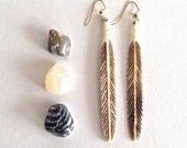 bone feather earrings - new bohemian collection