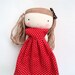 isabella rag art cloth doll polka dots red dress made to order